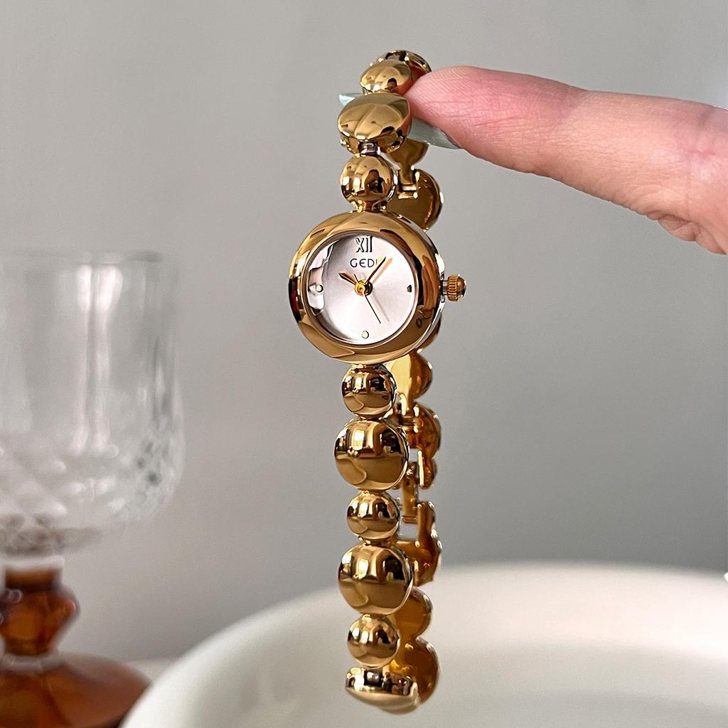 Reloj Pulsera Xiaodou Watch Lujo Ligero Cuarzo Mujer Retro Nicho Sentido de Alta Gama Casual Versátil Cruz