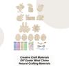 57 pièces DIY Ornement Lapin de Pâques en Bois Œuf en Bois Non Fini Lapin Peindre Décoration Faite à la Main Artisanat Lapin de Pâques Vide