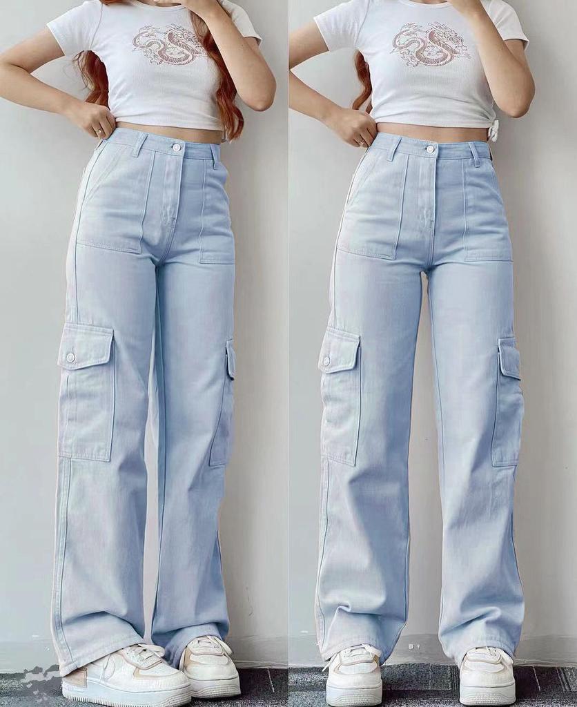 2023 Versatile Mid-Waist Casual Workwear Pants with 3D Pockets