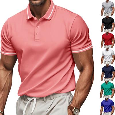 Men Short Sleeve Polo Shirt Casual Summer Slim FIt Quick-Dry  Shirts Dress Button Polo T Shirt Classic Golf Shirts