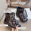 Girls' Winter Snow Boots Soft Sole Plus Velvet Thickened Shoes for Middle and Large Children Boys Cotton Shoes