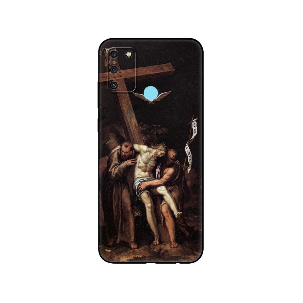 Black Tpu Case For Huawei Honor 8a Prime 8s Prime 9 Lite Honor 9A 9C 9X Premium 9x Pro 9S Case Cover Christ Jesus Cross