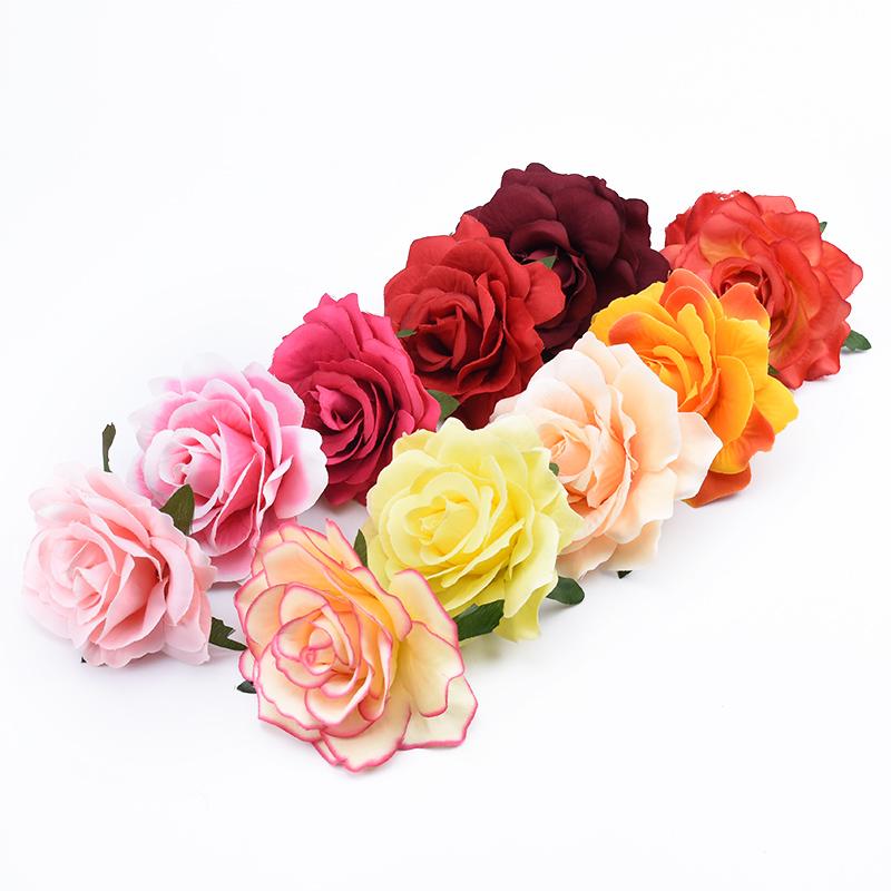 100pcs Artificial Flower Silk Rose Head Wedding bridal bouquet Brooch Wreaths Christmas Home garden Diy Gift Decoration Hot sale