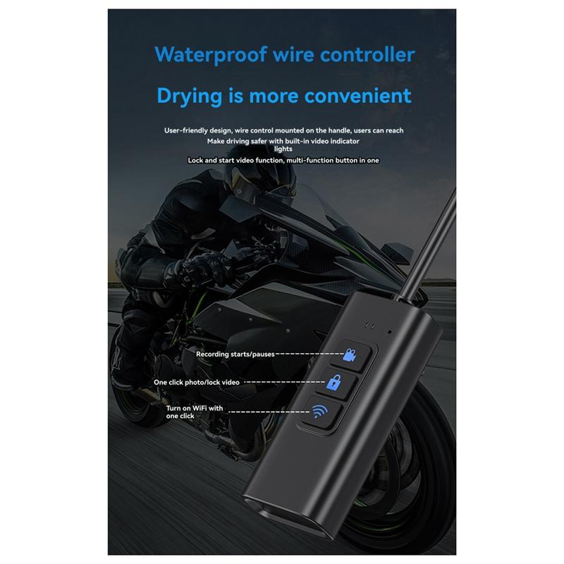 Driving Recorder Motorcycle Driving Recorder HD Motorcycle Driving Recorder Dual Record+WIFI+GPS+64G