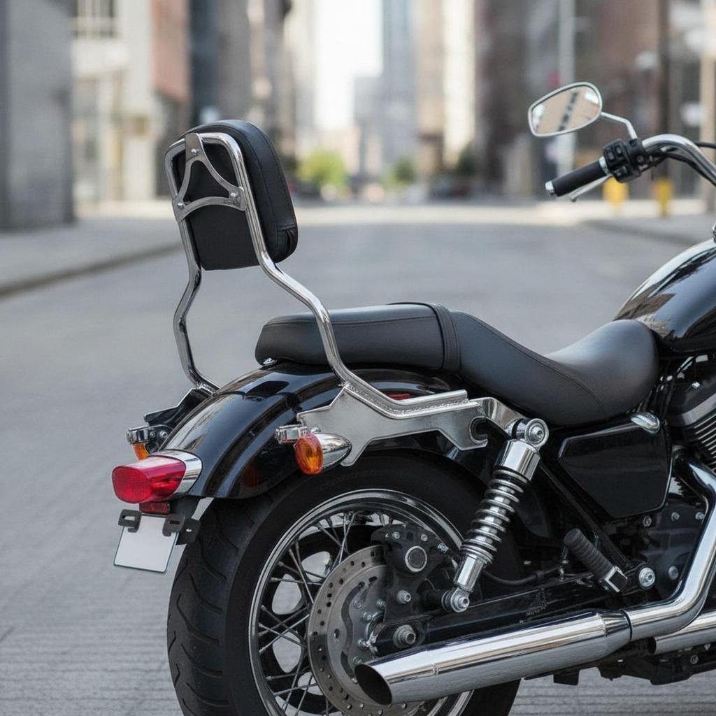 Motorcycle Backrest with Pad Sturdy Passenger Metal Frame