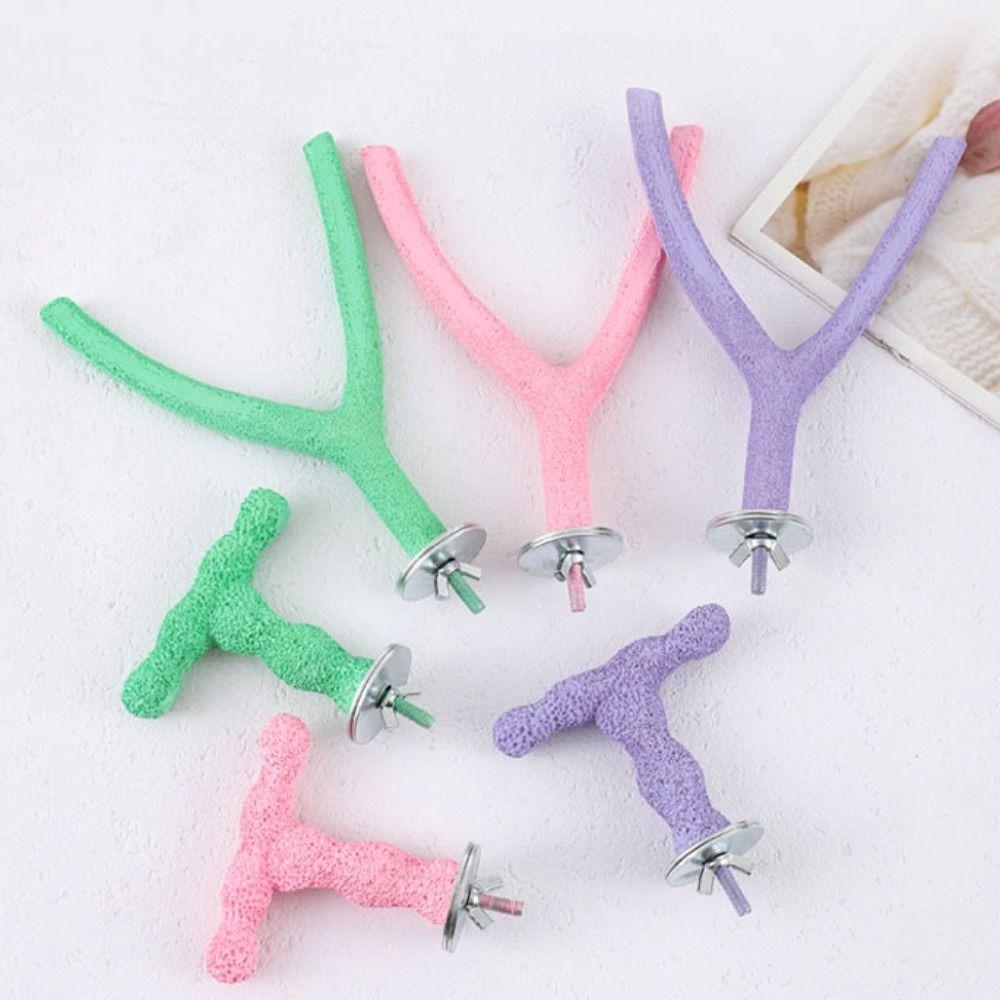 Resin Bird Grinding Claw Stick Y/T Shaped Bird Chew Rod Bird Standing Perches Stick Budgie