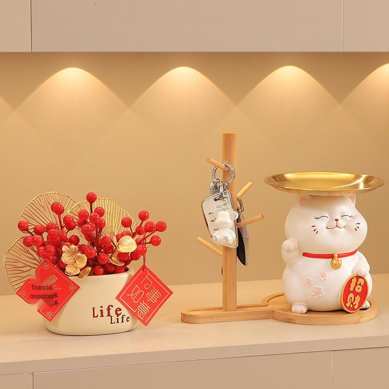 Creative Chubby Maneki-neko Entryway Display Ornament - Home & Living Room Housewarming Gift
