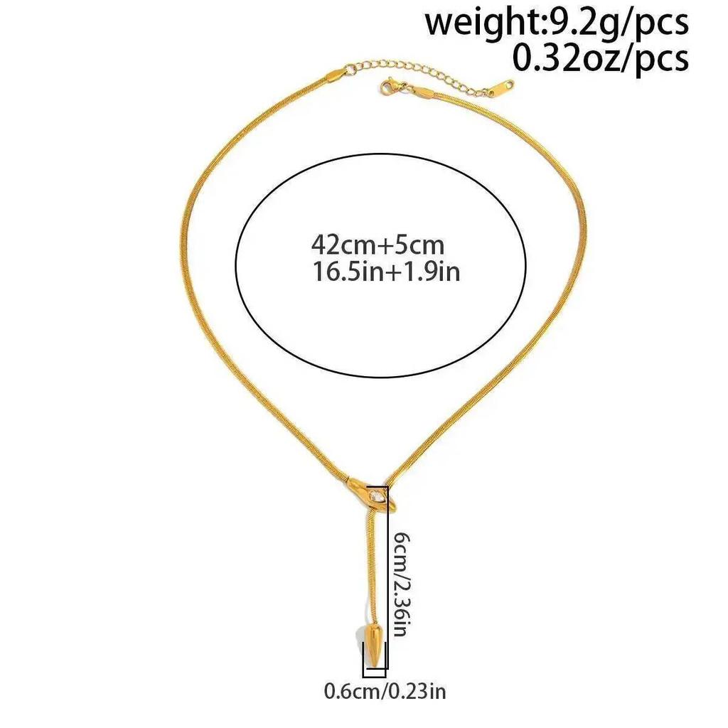 SHIXIN Einfache Klassische Edelstahl Schlangenketten Halskette Damen Trendige Schlüsselbein Kette Wasserdicht Hochzeits Schmuck Accessoire