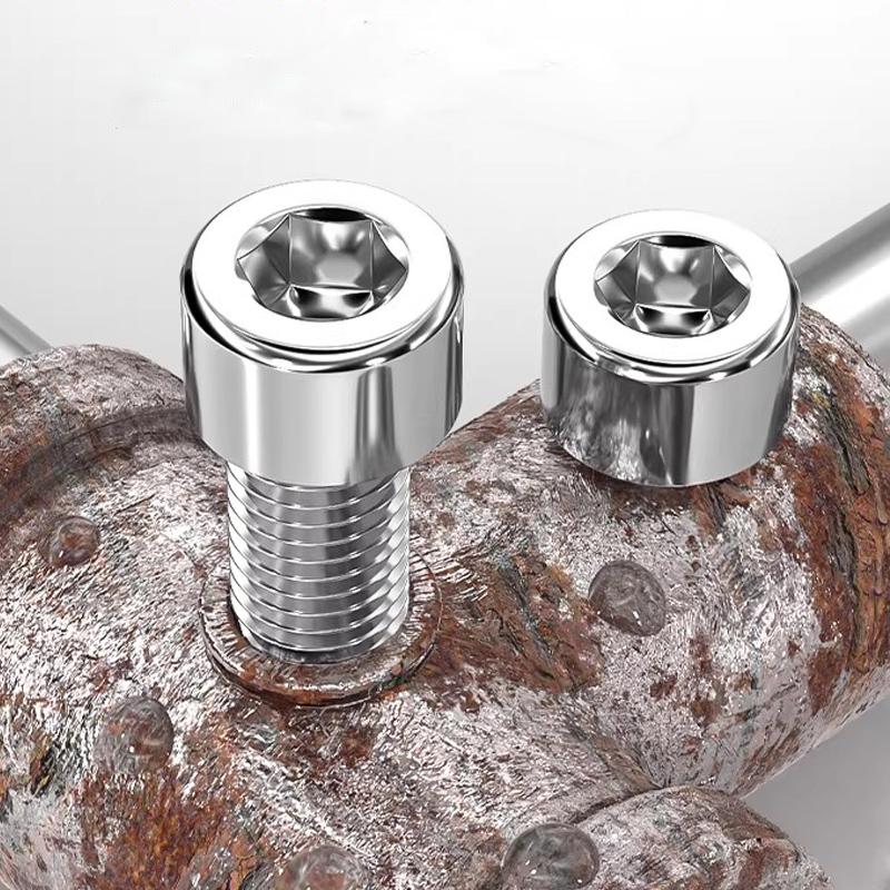 M3/M4 Thread External Hexagon Bolts Screws Set Stainless Steel Allen Head Bolt Screw Hex Socket Cap Nuts Furniture Fasteners