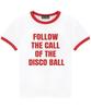 SHIRTMYLIPS Disco Slogan Ringer T-Shirt White