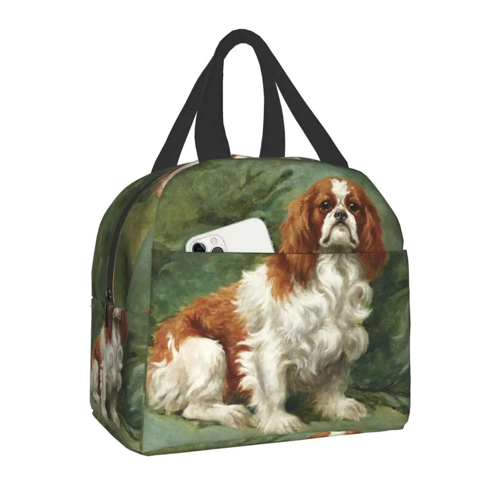 Dog Cavalier King Charles Spaniel Insulated Lunch Bag Resuable Cooler Thermal Lunch Box for Women Kid Picnic Travel