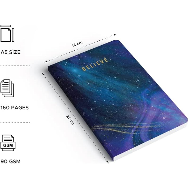 FACTOR NOTES A5 Notebook: Ruled | 90 GSM | 160 Pages (Believe) a5