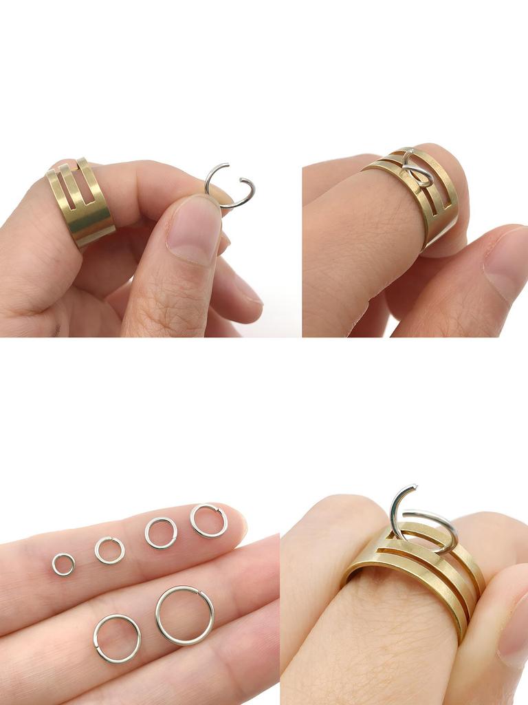 Mehrfarbiges Eisen Biegeringe Set - 6 Fächer mit Öffner für DIY Schmuck