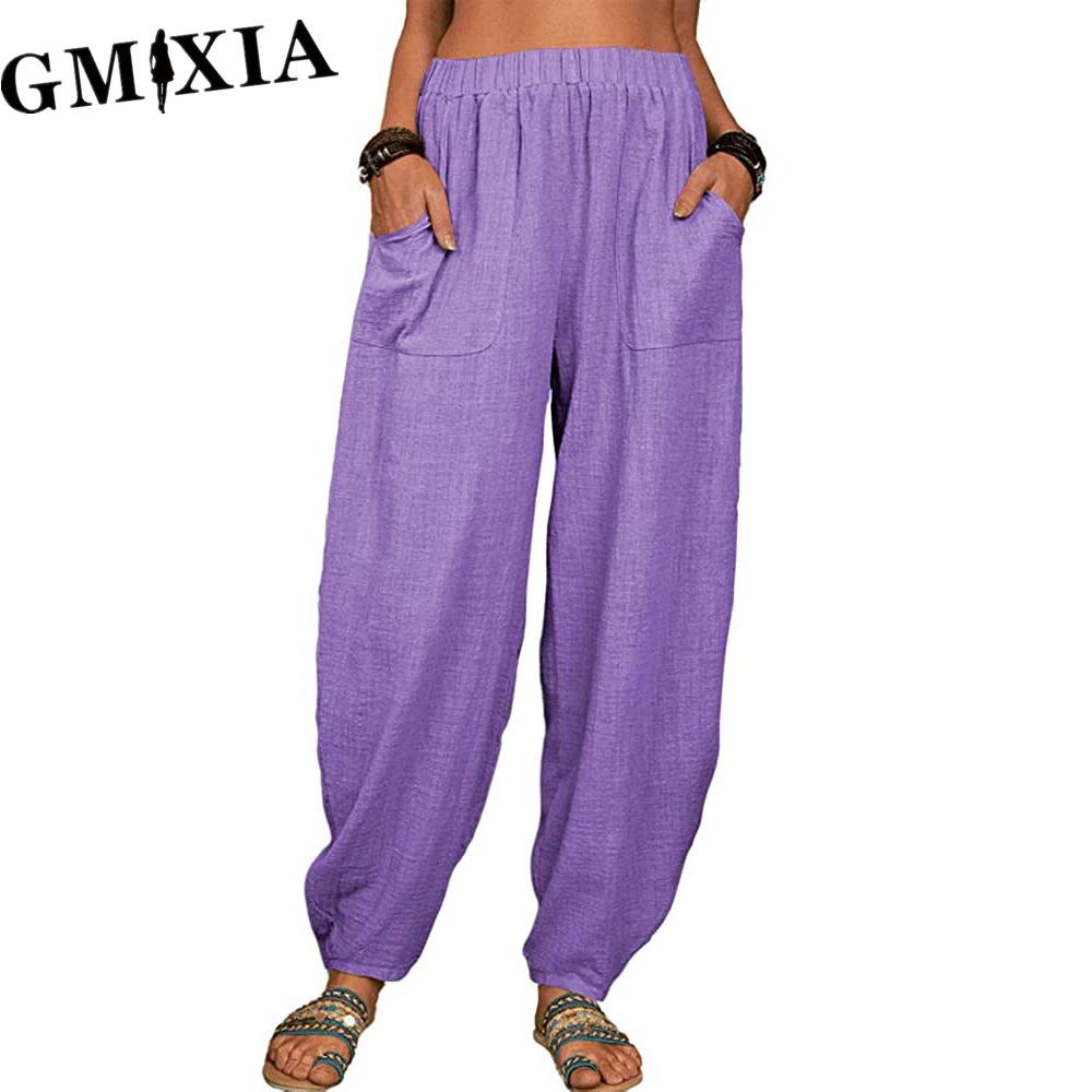 GMXIA Damenmode Lässige Hosen und Caprihosen mit einfarbigem Druck