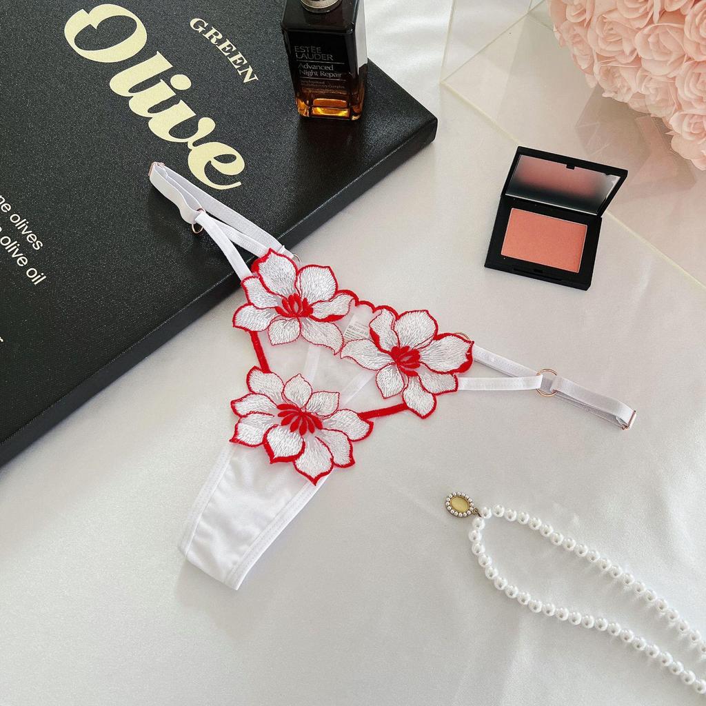 Σέξι Δαντελωτό Πειραστικό Φλοράλ T-Back G-string