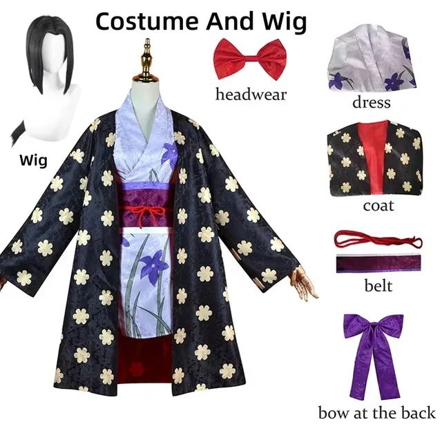 Anime Figuren Nico Robin Cosplay Kostuum Digitale Print Kimono Uniform Pruik Outfit Voor Meisje Halloween Carnavalsfeest Comic Con S&ONE PIECE