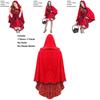 Women Girls Gothic Little Red Riding Hood Cape Fancy Dress Halloween Costume For Adults And Teens