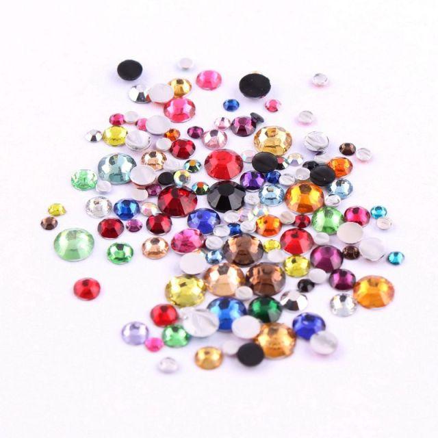 1000pcs Non Hot Fix Rhinestones 2/3/4mm Round Resin Flatback Crystal Rhinestone DIY Nail Art Jewelry Garment Decorations Glue On