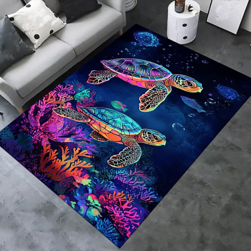 1 Stück Meeresschildkröten,Korallenriff,Unterwasserwelt Büro Teppich Weiches Polyester Eingangsteppich Waschbar Nein