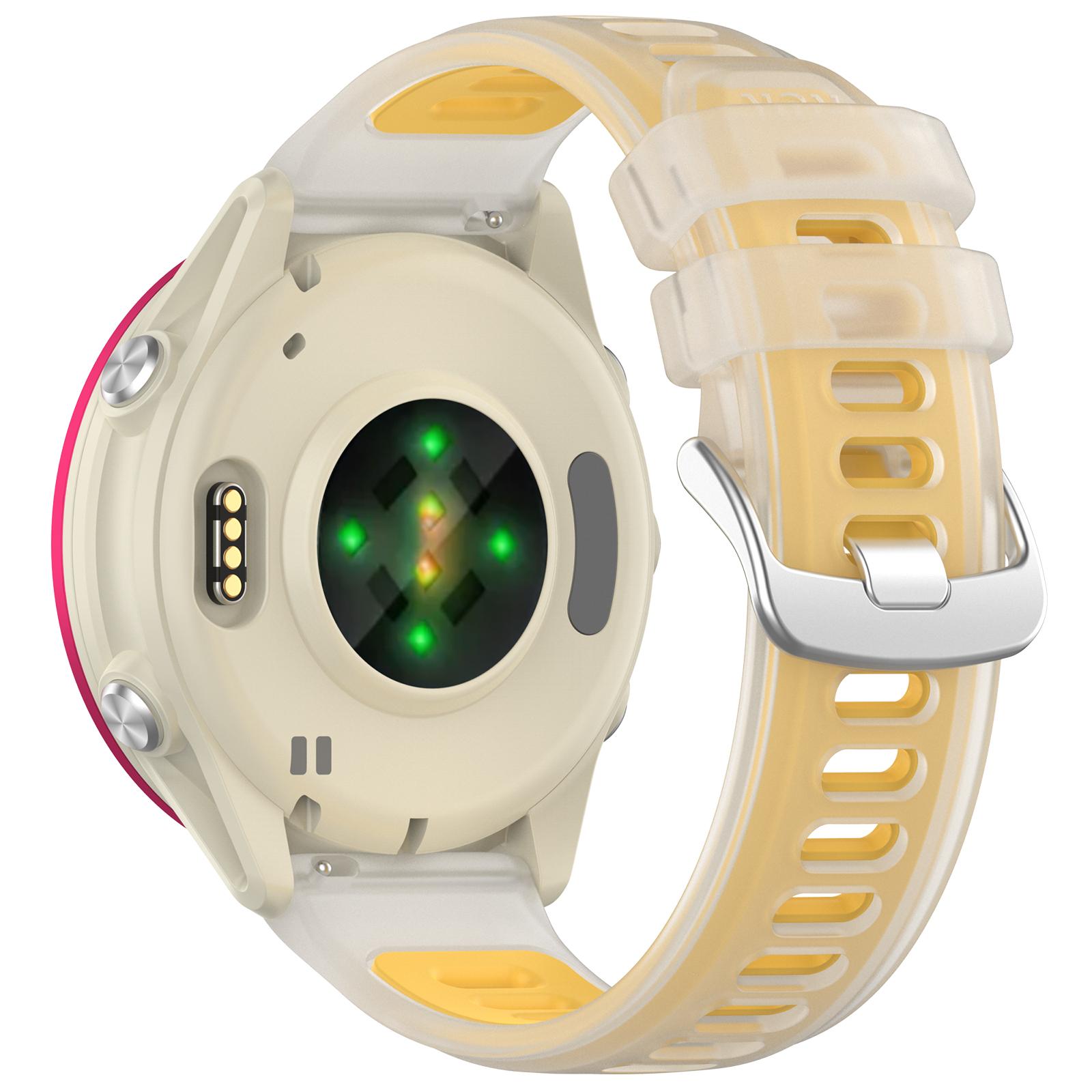 

Replacement Strap for Garmin Forerunner 570 47mm/970/265/265 Music/Venu 3 Jelly Color Design Soft TPU Watch Band Clear Yellow
