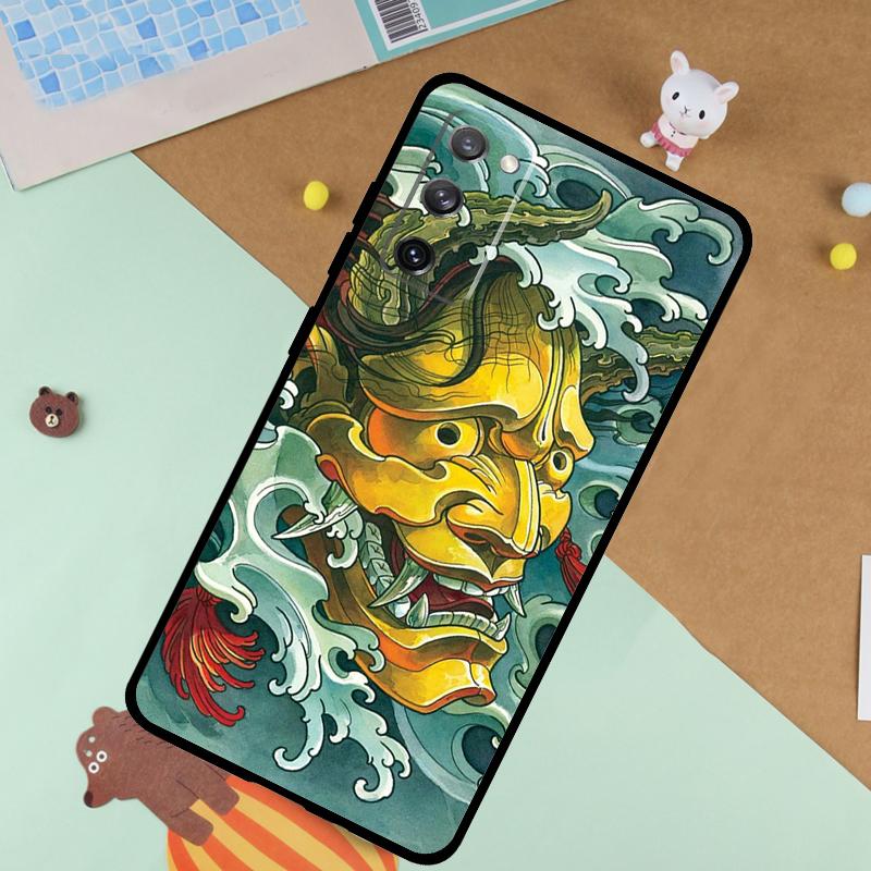 

Japanese Samurai Oni Mask Soft Case For Samsung Galaxy S25 Ultra S9 S10 S20 S21 S22 S23 S24 Plus S24 FE Funda Cover Galaxy S25Ultra