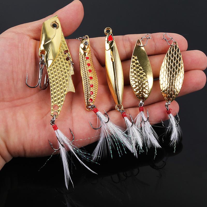 SOUGAYILANG 4pcs Fishing Bait Metal Material Realistic Fishing Bait Fishing Hooks Sea Fishing Baits