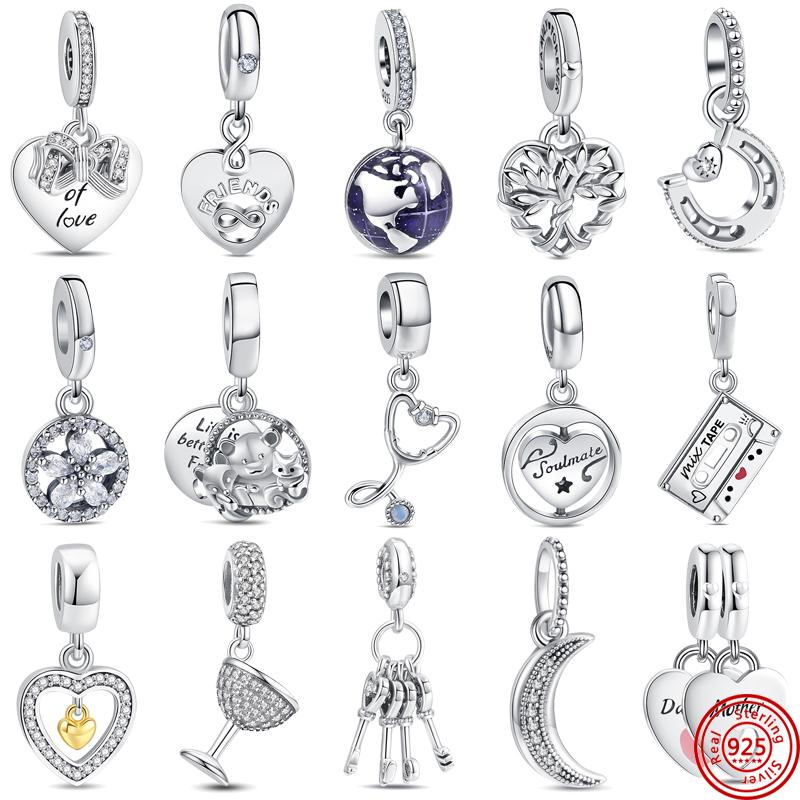 

Амулет из стерлингового серебра 925 пробы Генеалогическое древо Ловец снов Бусины Подвески Подходит Оригинальный браслет и браслет Модные украшения DIY