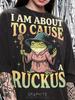 I Am About To Cause A Ruckus Comfort Colors® Tshirt, Vintage Wizard Frog Retro 90S Graphic Y2K Streetwear Funny Toad Animal Tees,