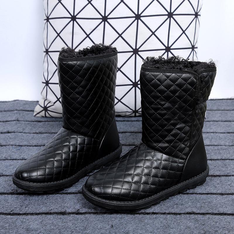 Botas cortas de piel de invierno nivel mujer con botas blancas cálidas Un  zapato Dos zapatos Botas de mujer comprar a buen precio — entrega gratuita,  reseñas reales con fotos — Joom