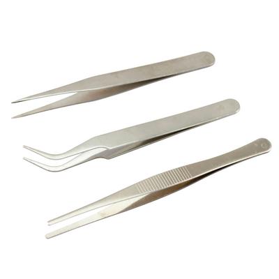 3Pcs Stainless Steel Tweezers Repair Precision Set Assembly Tool Electronic Tweezers For Technician,Repair Man,Plumber,Builder