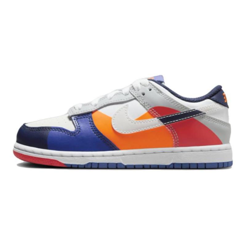 

Nike Dunk Abrasion Resistant Low Top Kids Skateboarding Shoes White Blue Kids Sneakers FQ7673-100