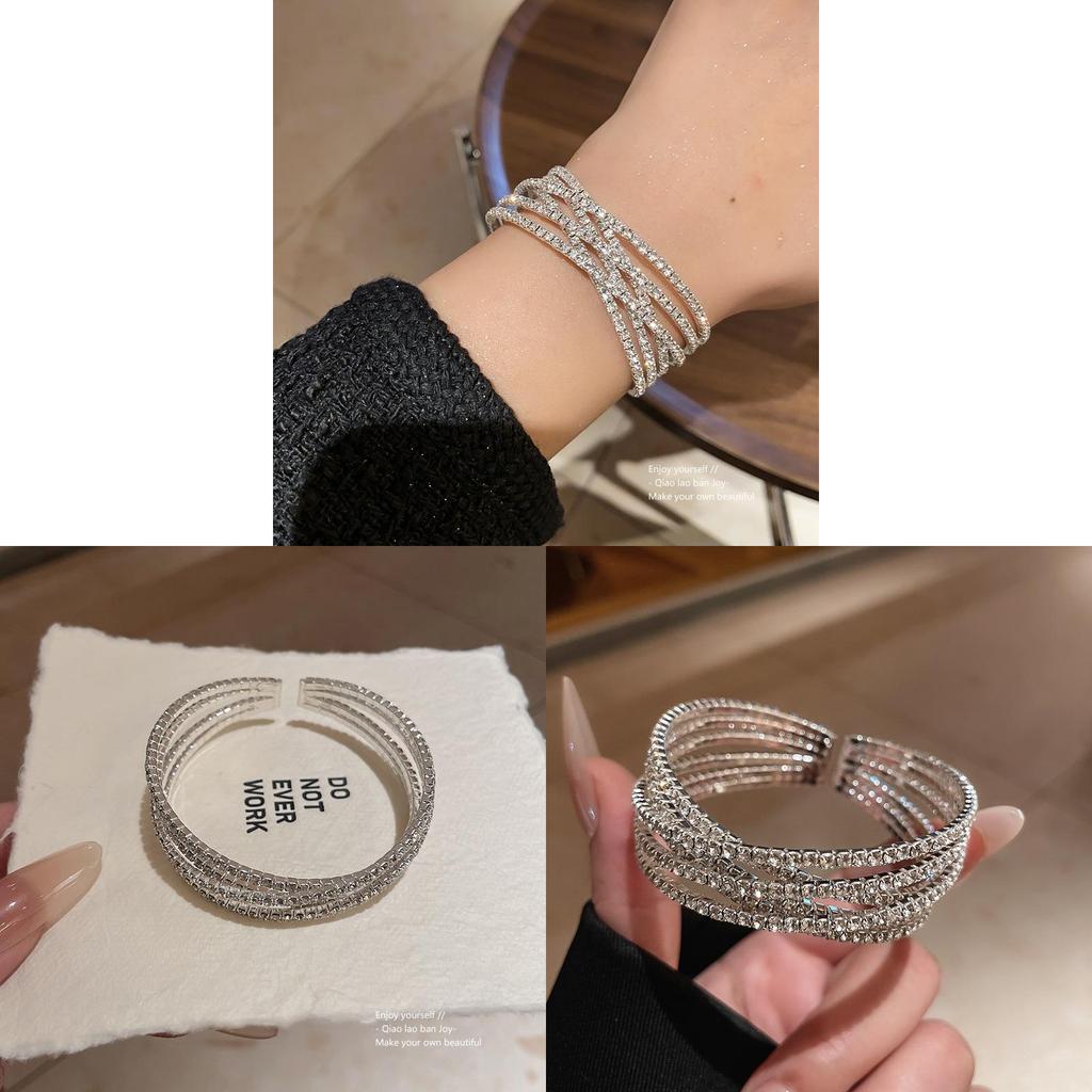 Geometric Cross Open Bracelet Silver Copper Fashion Jewelry For Stylish Office Wear
