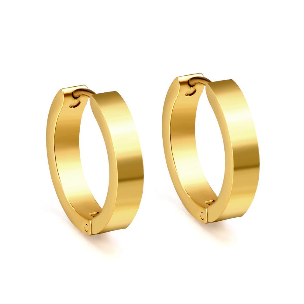 Plain Ring Ear Buckle, Niche Design, Simple Temperament, High-end Earrings, Stainless Steel Earrings.