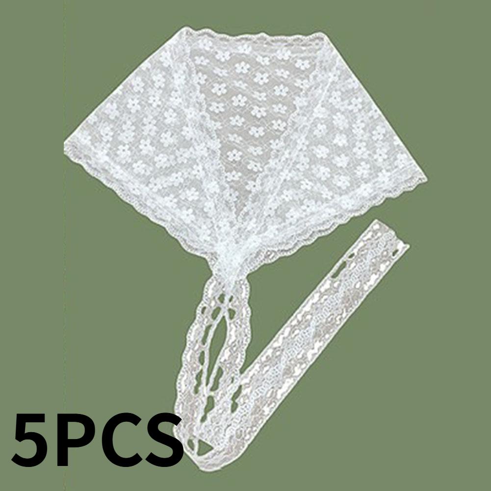 Retro Süße Blume Dreieck Haar Schal Damen Mädchen Quadratischer Schal Stirnband Koreanisch Französisch Pastoral Kopfschmuck Sommer Spitze Kopfbedeckung