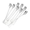 Long Spoon Ice Tea Spoons Long Stainless Steel 7.87in Iced Teaspoon Home Bar Drink Stirrer Tableware Set For Ice Cream