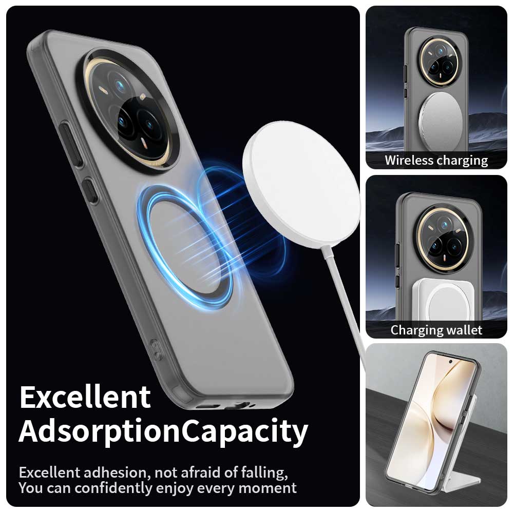 Magnetic Luxury Wireless Charge For Magsafe Case for OPPO Realme 14 Pro Plus Pro+ 5G Matte Translucent Candy Shockproof Cover