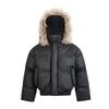 Womens Oversized Hooded Puffer Jacket With Faux Fur Trim Winter Warm Cotton-Padded Coat Short Length