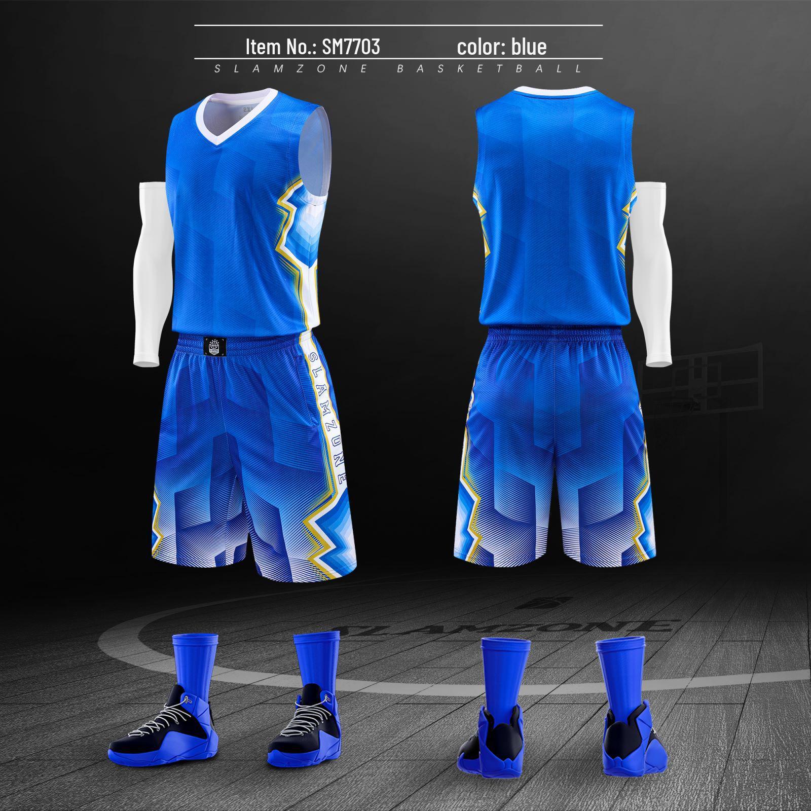 

Чоловічий комплект баскетбольної форми з вологовідвідної тканини - Дихаюча форма для змагань Kids S синій
