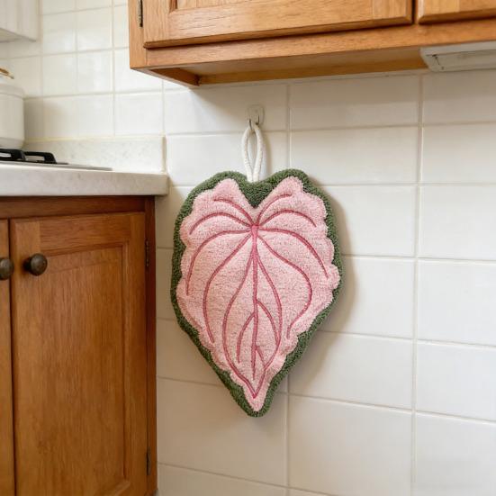 Handtuch Blattform Hängendes Design Küchenhandtuch Dick Saugfähig Wiederverwendbar Tragbares Handtuch Badezimmer Küchenzubehör