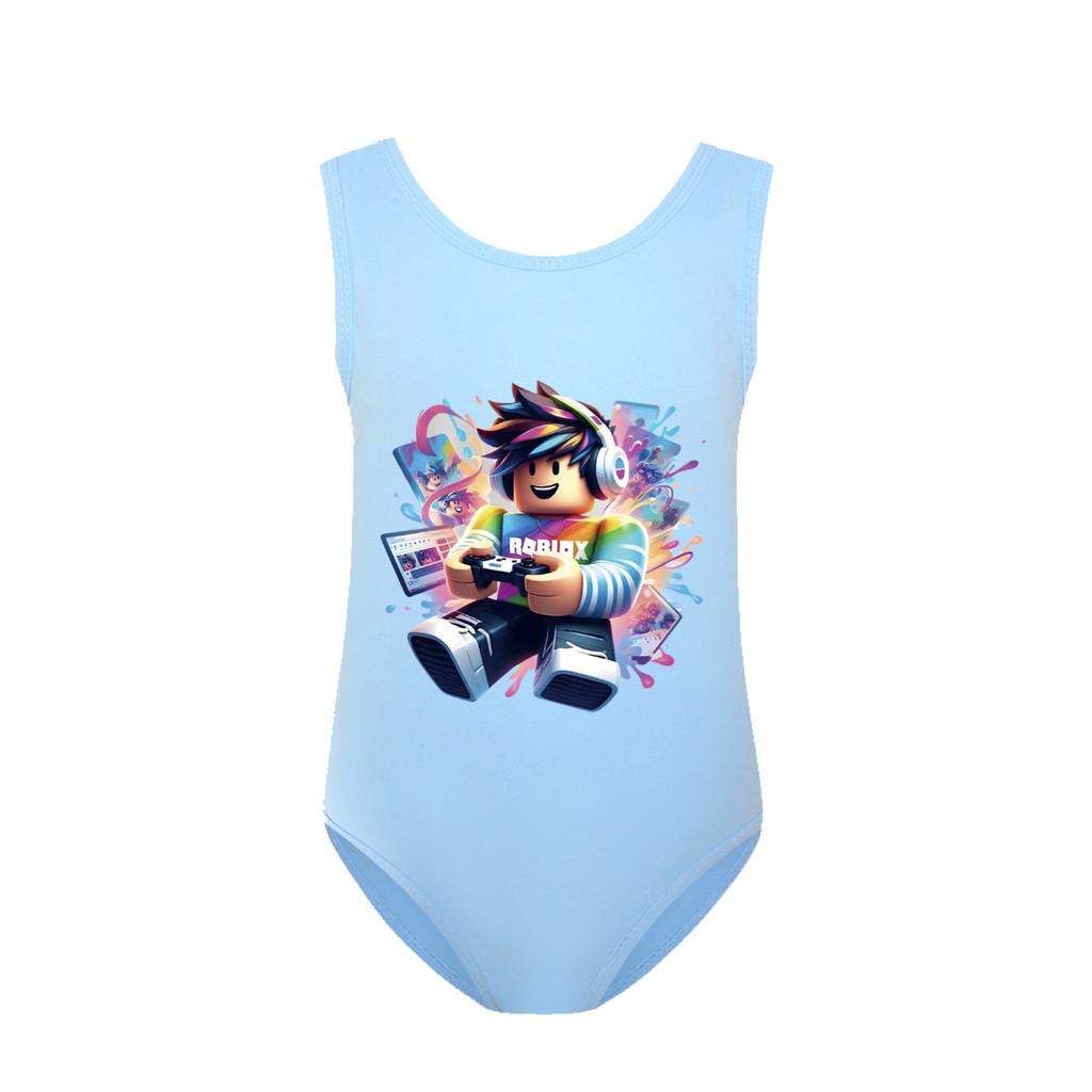 5529 Kids Girls Roblox Printed One-piece Swimsuit Swimwear