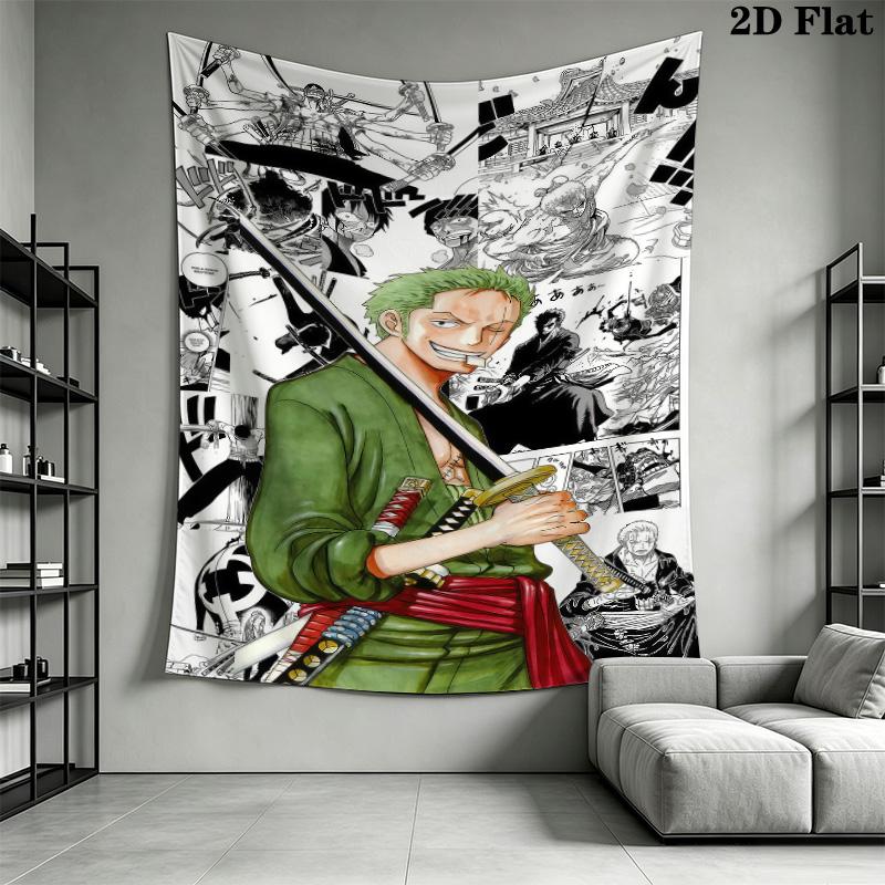 Roronoa Zoro Wall Tapestry Aesthetic Wall Hanging Printed Fabric Blanket Decorative Tapestries For Bedroom Living Room Home Decor
