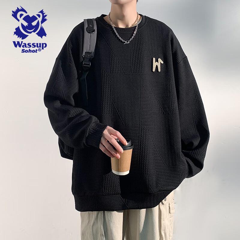 

Wassup Sohot Мужской текстурированный вышитый пуловер 2XL