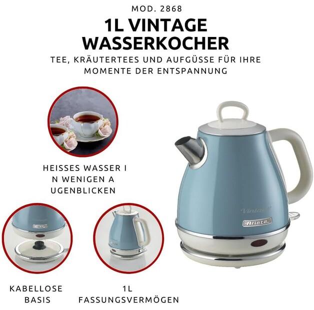 Чайник Ariete 2868BL Vintage blau