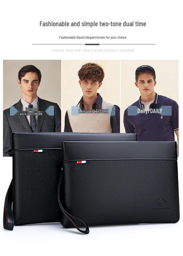 Men's Fashion Solid Color Envelope Clutch Bag – New Style Document and Phone Briefcase