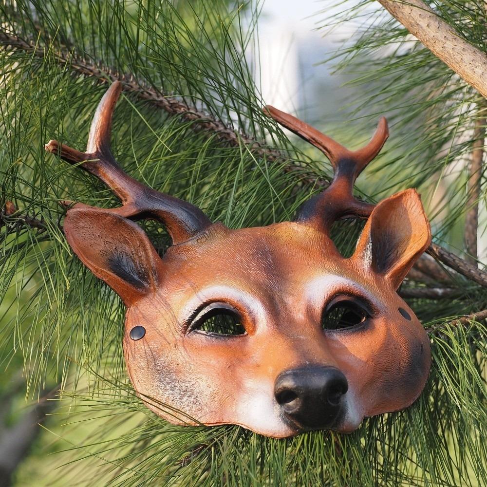 Cosplay Prom Props Masquerade Mask Deer Head  Mask Halloween Mask Kabuki Kitsune Mask Animal Mask