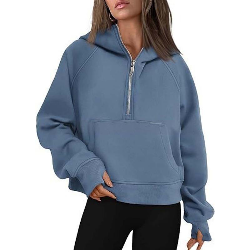 Women S Hooded Zip Thick Sweatshirt Casual Autumn Winter