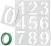 TJQ Parking Lot Number Plate Stencil Line Drawing Masking 35cm X 24cm Sheet, Plastic, [Includes Ready-to-Use Tape!]