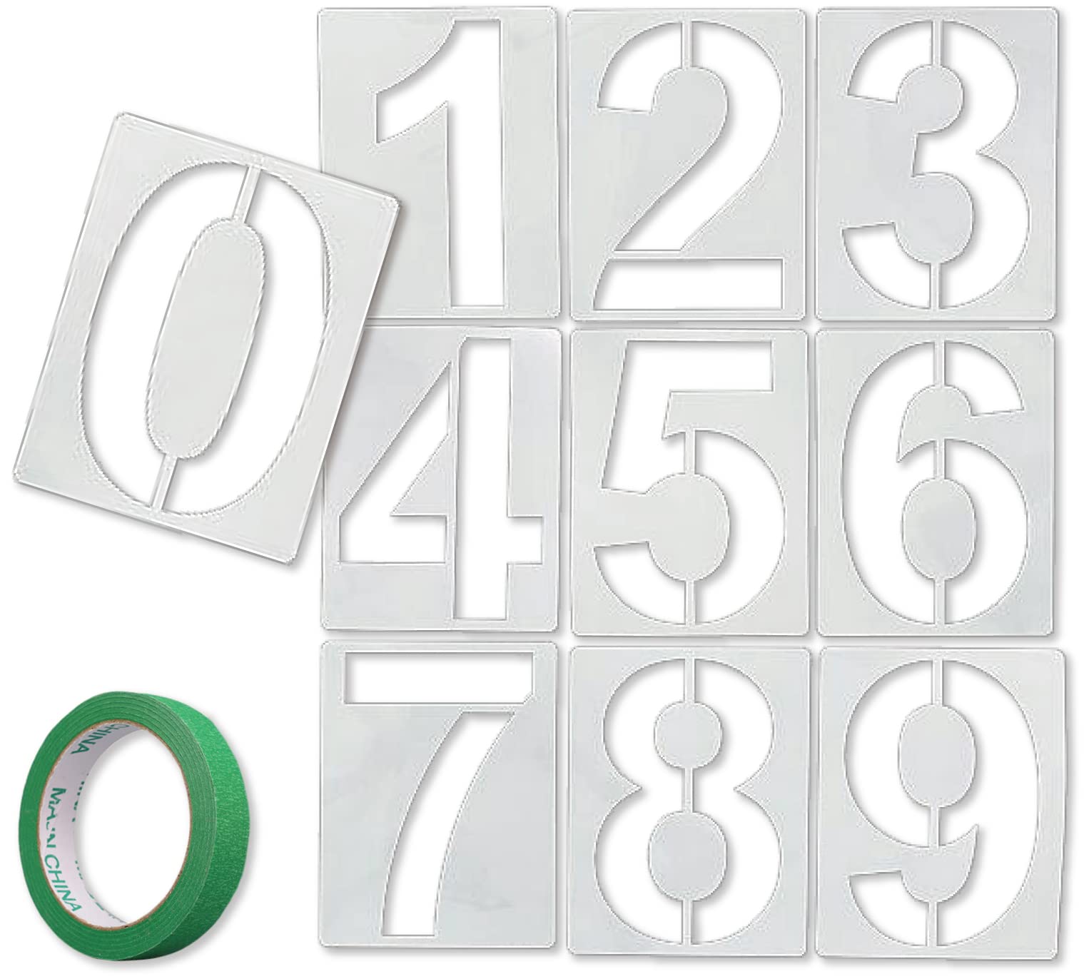 

Трафарет для номерного знака парковки TJQ, маскировочный лист с контурным рисунком, 35 см x 24 см, пластик, [Включает готовую к использованию ленту!]