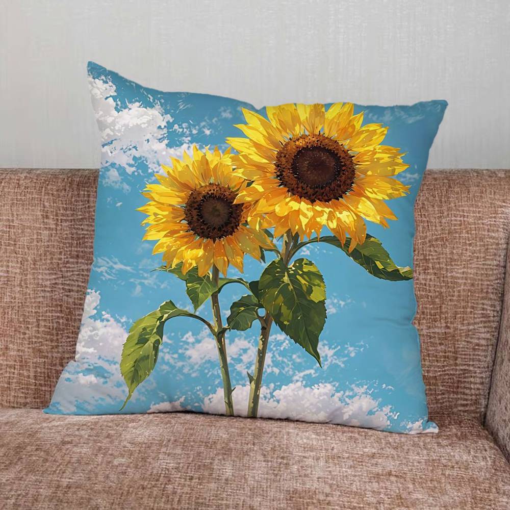 Sunflower Pillow Case Pillowcase Home Sofa Cushions Car Cushions Pillowcover Office Pillowshell Pillow