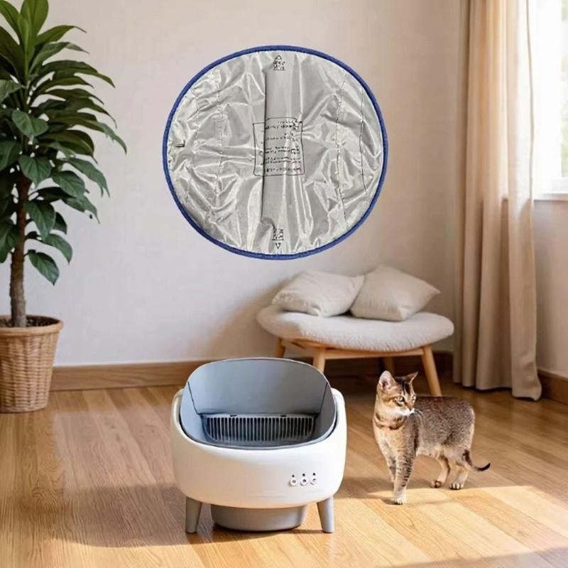 2 Pack Cats Litter Box Floor Protectors Set for Pet Cats, Guard Pad Around SelfCleaning Litter Box and Indoor Cleanups Area Daily